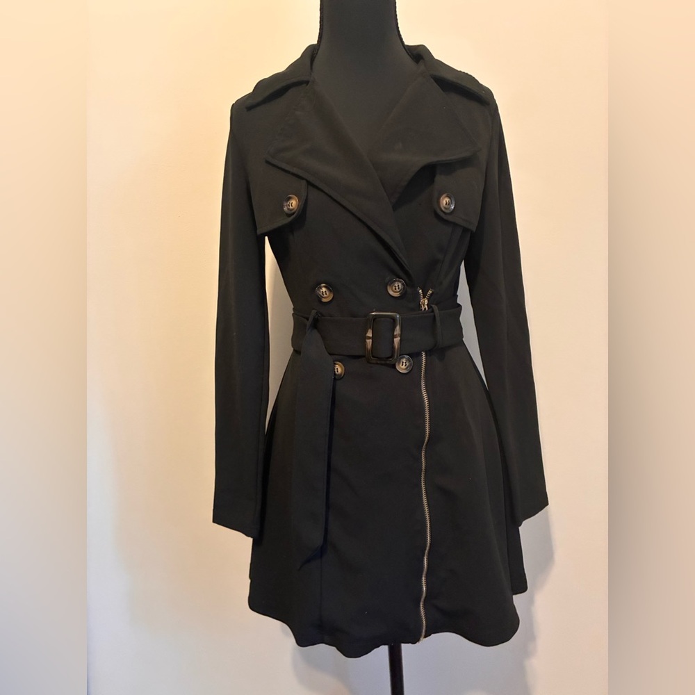 Fashion Nova Classic Black Trench Coat